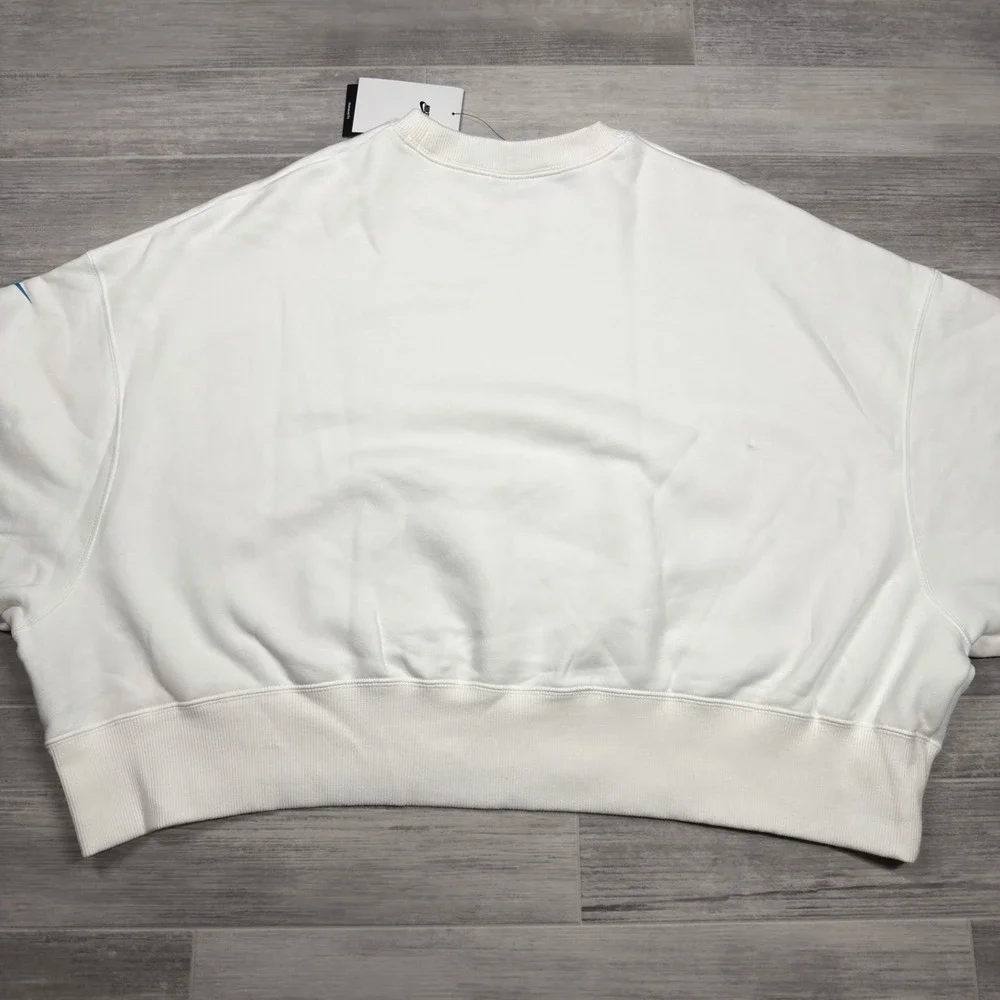 Women's Nike White‎ Carolina Panthers NFL Oversized Pullover Sweatshirt Size Lrg